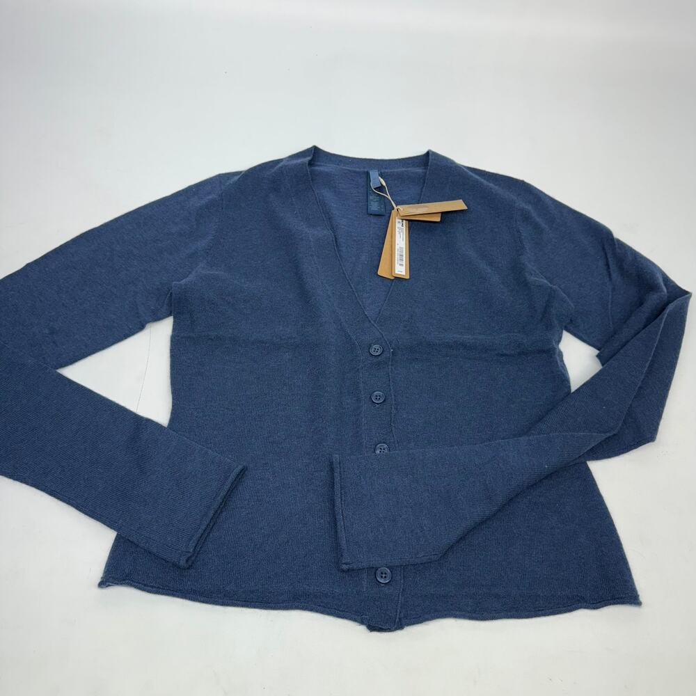 SKIMS Featherweight Cashmere Cardigan Navy Blue Indigo Size M New